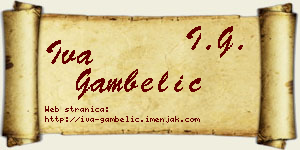Iva Gambelić vizit kartica